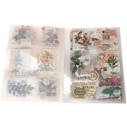 DECORNIJIA Vintage Scrapbooking Sticker Ästhetische DIY Aufkleber für Alben Notizbuch dekoration Handgemachte Bastelmaterialien Vielfältige Muster für Kreative Gestaltung von DECORNIJIA