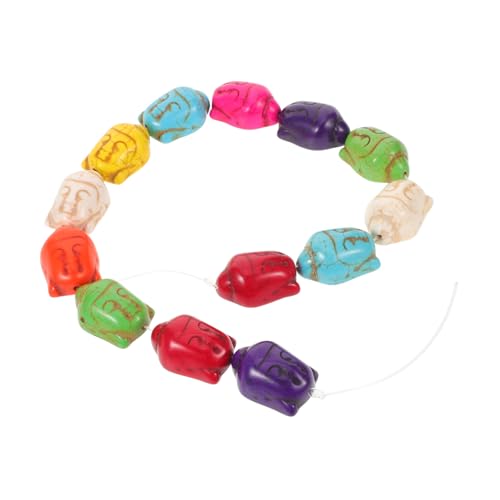 DECORNIJIA Vintage Türkis Buddha Kopf Perlen mit Loch für DIY Schmuck Spacer Perlen für Gebetsarmbänder und Handwerksprojekte von DECORNIJIA