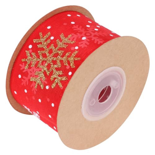 DECORNIJIA Weihnachts Geschenkband Rotes Schneeflocken Dekoband aus Polyester DIY Bastelband für Geschenkverpackung Weihnachtsbaum und Partydeko DECORNIJIA Weihnachts Geschenkband Rotes Schneeflocken Dekoband aus Polyester DIY Bastelband für Geschenkverpackung Weihnachtsbaum und Partydeko von DECORNIJIA