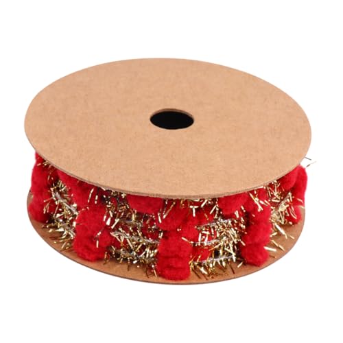 DECORNIJIA Weihnachtsband mit Flauschigen Plüschbällen Dekoratives Geschenkband aus Langlebigem DIY Bastelband für Weihnachtsbaum und Partydekoration Rot mit Gold und Silberglitzer DECORNIJIA Weihnachtsband mit Flauschigen Plüschbällen Dekoratives Geschenkband aus Langlebigem DIY Bastelband für Weihnachtsbaum und Partydekoration Rot mit Gold und Silberglitzer von DECORNIJIA