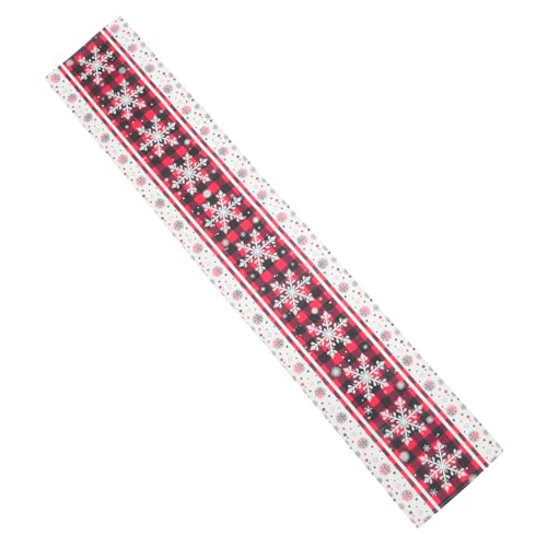 DECORNIJIA Weihnachtsdekoration Tischläufer roter Schneeflocken-Tischläufer Weihnachtsfeier -Dekoration Ferienhäuser Urlaub Polyester (Polyester) von DECORNIJIA