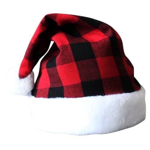 DECORNIJIA Weihnachtsmütze Kariert Rot Schwarz Leichte Stoffmütze mit Wärmender Polsterung Weihnachtliche Santa Deko für Erwachsene Frauen und Männer Festliche Party und Winter Geschenkidee DECORNIJIA Weihnachtsmütze Kariert Rot Schwarz Leichte Stoffmütze mit Wärmender Polsterung Weihnachtliche Santa Deko für Erwachsene Frauen und Männer Festliche Party und Winter Geschenkidee von DECORNIJIA