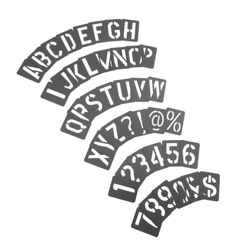 DECORNIJIA Wiederverwendbare Schablonen für Wandgestaltung und Holzmalerei Teiliges Kunststoff mit Großen Buchstaben und Symbolen Leicht zu Reinigen für DIY Handwerk und Heimdekoration von DECORNIJIA