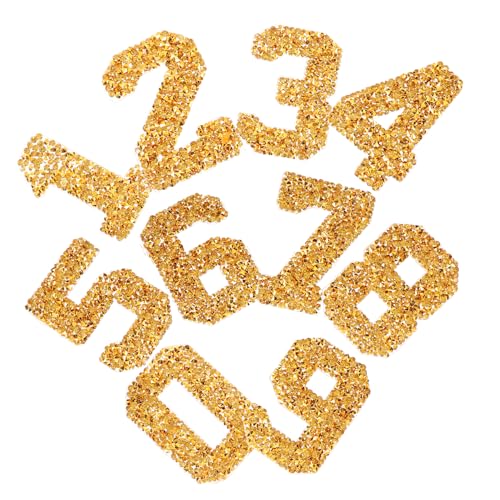 DECORNIJIA Zahlen Bügelstrass Patches Goldfarbene Strasssteine Aufbügelbare Applikationen für DIY Kleidung Schuhe Taschen Dekoration und Reparatur DECORNIJIA Zahlen Bügelstrass Patches Goldfarbene Strasssteine Aufbügelbare Applikationen für DIY Kleidung Schuhe Taschen Dekoration und Reparatur von DECORNIJIA