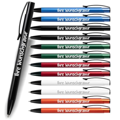DECORS concept - 12x Kugelschreiber mit Gravur, Moderner eleganter Metallstift, ideal als Werbegadget, Firmenartikel. Personalisierte Kugelschreiber - Perfekt für Gastgeschenke Hochzeit, Kommunionen DECORS concept - 12x Kugelschreiber mit Gravur, Moderner eleganter Metallstift, ideal als Werbegadget, Firmenartikel. Personalisierte Kugelschreiber - Perfekt für Gastgeschenke Hochzeit, Kommunionen von DECORS concept