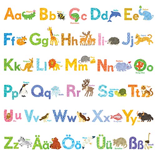 DECOWALL DS-1808DE ABC Deutsch alphabet Wandtattoo für Kinder Buchstaben Laute von A – Z Wandaufkleber Wandsticker geeignet für Kindergarten, Vorschule, Grundschule Klassenzimmer Schlafzimmer DECOWALL DS-1808DE ABC Deutsch alphabet Wandtattoo für Kinder Buchstaben Laute von A – Z Wandaufkleber Wandsticker geeignet für Kindergarten, Vorschule, Grundschule Klassenzimmer Schlafzimmer von DECOWALL