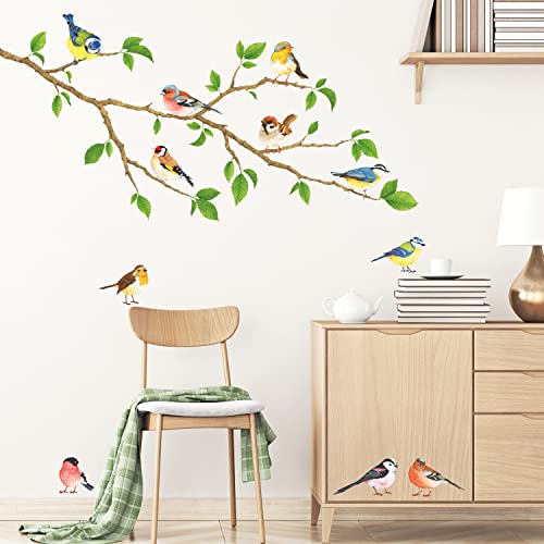 DECOWALL DS-8036 Gartenvögel Wandtattoo Wandsticker Wandaufkleber Wanddeko für Wohnzimmer Schlafzimmer Kinderzimmer(Klein) von DECOWALL