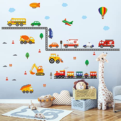 DECOWALL DS-8047 Straßen Transporte Autos Fahrzeuge Wandtattoo Wandsticker Wandaufkleber Wanddeko für Wohnzimmer Schlafzimmer Kinderzimmer von DECOWALL