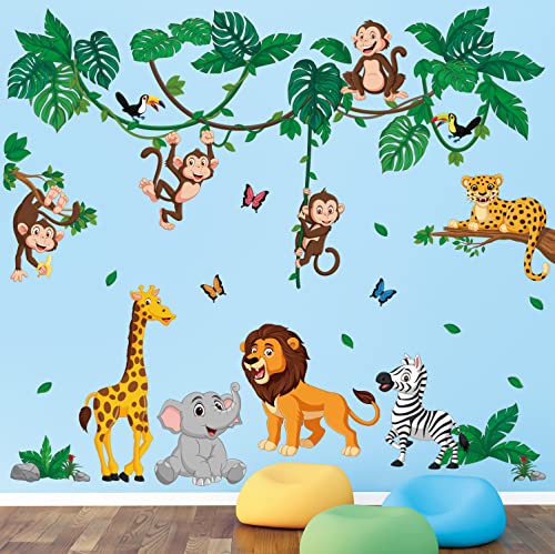 DECOWALL DS12-8069 Dschungel Tier Cartoon Wandsticker Kinder Wandtattoo Kinderzimmer Kinderzimmer Mädchen Junge Baby Baum Wald Wald Zuhause Löwe Tiger Affe DECOWALL DS12-8069 Dschungel Tier Cartoon Wandsticker Kinder Wandtattoo Kinderzimmer Kinderzimmer Mädchen Junge Baby Baum Wald Wald Zuhause Löwe Tiger Affe von DECOWALL