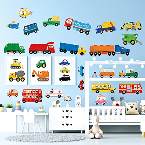 DECOWALL DSL-8064 Fahrzeuge Wandtattoo Transporte Auto Wandsticker Autos Wandaufkleber set für Junge Mädchen Kinder Kinderzimmer Schlafzimmer Wanddeko Wohnzimmer Babyzimmer von DECOWALL