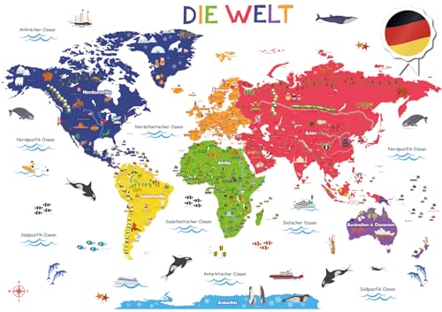 DECOWALL SG2-2301DE Weltkarte Wandaufkleber Kinder Kinderzimmer Wandtattoo Wohnkultur Kunst Reise Jungenzimmer Baby 3D Holz Internationales Farbposter Kinderzimmer DECOWALL SG2-2301DE Weltkarte Wandaufkleber Kinder Kinderzimmer Wandtattoo Wohnkultur Kunst Reise Jungenzimmer Baby 3D Holz Internationales Farbposter Kinderzimmer von DECOWALL