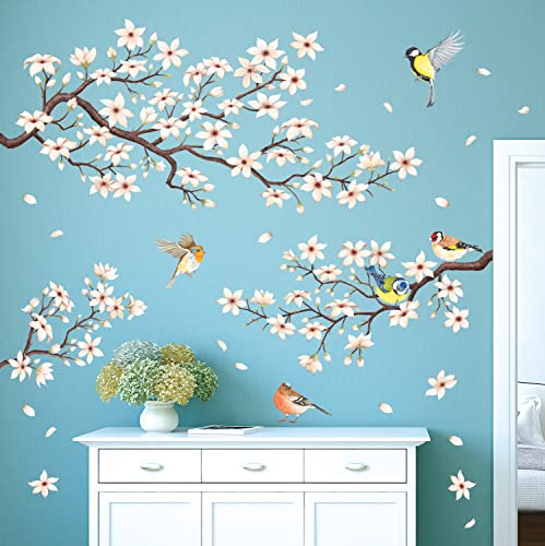 DECOWALL SG2-2304 Kirschblüte Wandtattoo Wandaufkleber Weiss Blumen Äste Vögel Wandsticker Schlafzimmer Wohnzimmer Fenster Wanddeko DECOWALL SG2-2304 Kirschblüte Wandtattoo Wandaufkleber Weiss Blumen Äste Vögel Wandsticker Schlafzimmer Wohnzimmer Fenster Wanddeko von DECOWALL