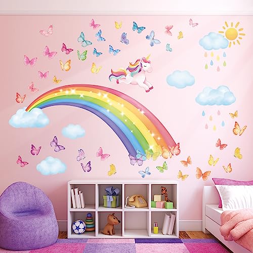 DECOWALL SG2-2309 Regenbogen Wandtattoo Einhorn Wandaufkleber Wolken Schmetterlinge Mädchen Kinder Wandsticker für Mädchenzimmer Kinderzimmer Babyzimmer Wanddeko DECOWALL SG2-2309 Regenbogen Wandtattoo Einhorn Wandaufkleber Wolken Schmetterlinge Mädchen Kinder Wandsticker für Mädchenzimmer Kinderzimmer Babyzimmer Wanddeko von DECOWALL
