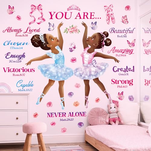 DECOWALL SG2-2319 Ballett Mädchen Wandtattoo Ballerina Wandsticker Tänzerin Wandaufkleber für Kinderzimmer Schlafzimmer Babyzimmer Wanddeko von DECOWALL