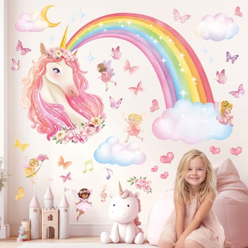 DECOWALL SG2-2321 Regenbogen und Einhorn Wandtattoo Wolken Schmetterlinge Kinder Mädchen zimmer Kinderzimmer Babyzimmer Wanddeko bunt Wohnkultur DECOWALL SG2-2321 Regenbogen und Einhorn Wandtattoo Wolken Schmetterlinge Kinder Mädchen zimmer Kinderzimmer Babyzimmer Wanddeko bunt Wohnkultur von DECOWALL