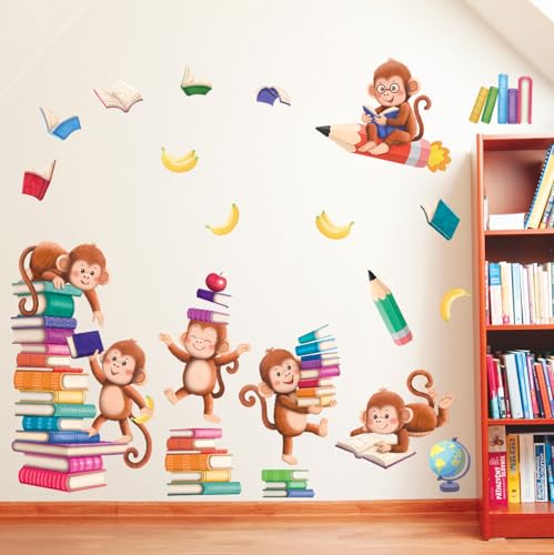 DECOWALL SG2-2402 Lesen Bücher Affe Wandtattoo Kinderzimmer Affen Wandaufkleber Tiere Wandsticker für Kinder Babyzimmer Schlafzimmer Wohnzimmer Klassenzimmer Bibliothek Spielzimmer Wanddeko DECOWALL SG2-2402 Lesen Bücher Affe Wandtattoo Kinderzimmer Affen Wandaufkleber Tiere Wandsticker für Kinder Babyzimmer Schlafzimmer Wohnzimmer Klassenzimmer Bibliothek Spielzimmer Wanddeko von DECOWALL