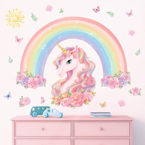 DECOWALL SG2-2413 Großer Regenbogen und Einhorn Wandtattoo fürs Kinderzimmer Dekoration für Zuhause Kunst Rosa Mädchenzimmer Baby Regenbogen Schlafzimmer bunte Dekorationen Tiere Spielzimmer DECOWALL SG2-2413 Großer Regenbogen und Einhorn Wandtattoo fürs Kinderzimmer Dekoration für Zuhause Kunst Rosa Mädchenzimmer Baby Regenbogen Schlafzimmer bunte Dekorationen Tiere Spielzimmer von DECOWALL