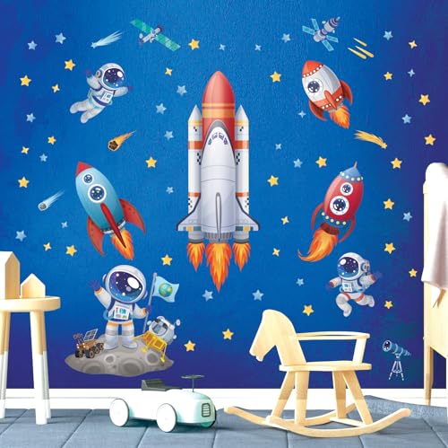 DECOWALL SG2-2416 Raketen und Astronauten Wandtattoo Weltraum Wandaufkleber Kinderzimmer Wohnkultur Kinder Baby Jungen Schlafzimmer Spielzimmer Dunkle Sterne Mond Planeten DECOWALL SG2-2416 Raketen und Astronauten Wandtattoo Weltraum Wandaufkleber Kinderzimmer Wohnkultur Kinder Baby Jungen Schlafzimmer Spielzimmer Dunkle Sterne Mond Planeten von DECOWALL