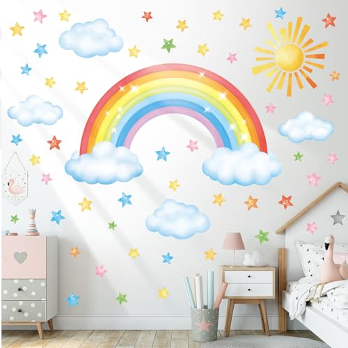 DECOWALL SG3-2314 Groß Regenbogen Wandtattoo Wolken Wandsticker Sterne Wandaufkleber set für Kinderzimmer Wanddeko Mädchen Junge Babyzimmer Schlafzimmer DECOWALL SG3-2314 Groß Regenbogen Wandtattoo Wolken Wandsticker Sterne Wandaufkleber set für Kinderzimmer Wanddeko Mädchen Junge Babyzimmer Schlafzimmer von DECOWALL