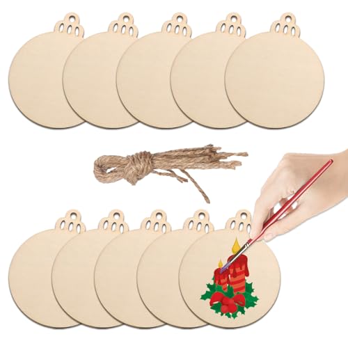 DECUIOCC Runde Holzscheiben - Weihnachtsbaumholzanhänger und Holzbretter Zum Bauen - Perfekte Weihnachtsdekoration für Innenräume DECUIOCC Runde Holzscheiben - Weihnachtsbaumholzanhänger und Holzbretter Zum Bauen - Perfekte Weihnachtsdekoration für Innenräume von DECUIOCC