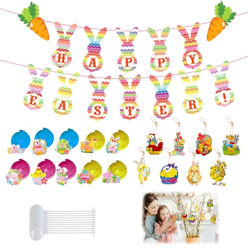 Fröhliche Ostern Girlande – Prächtige Ostern Festgirlande & Ostern Eier aus Papier – Charmante & Qualitätvolle Seidenpapier-Dekoration für Ostern Anlässe Fröhliche Ostern Girlande – Prächtige Ostern Festgirlande & Ostern Eier aus Papier – Charmante & Qualitätvolle Seidenpapier-Dekoration für Ostern Anlässe von DECUIOCC
