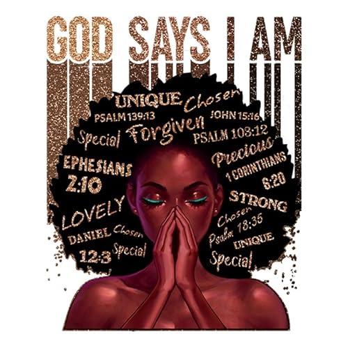 Black Girl Printing Letters 10pcs 23X19CM Iron On Heat Transfer For Clothes Jeans Bags T-Shirt Jackets Hat Stickers Patches Appliques von DEEBOW