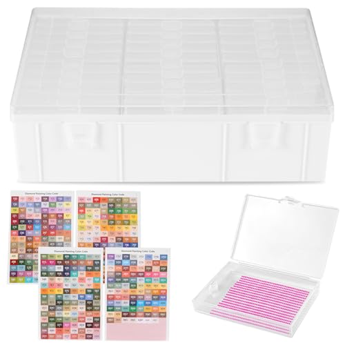 DEECOZY 30 Stück Diamond Painting Aufbewahrungsbox mit Deckel, Diamond Painting Zubehör Boxen mit Etiketten, Sortierboxen für Kleinteile, Maniküre, Perlen, Strasssteine von DEECOZY