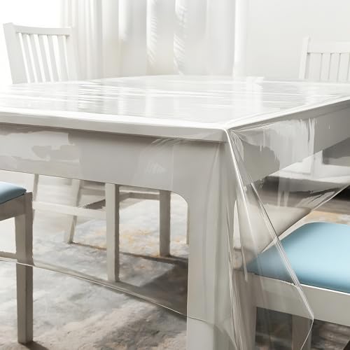 Tischdecke Transparent, Durchsichtige Tischdecke PVC, 0.15 mm Stark Tischfolie Durchsichtig, Wasserdicht Abwaschbar Fettdicht Tischschutzfolie für Küche Zuhause Picknick Outdoor (100 x 180 cm) von DEECOZY