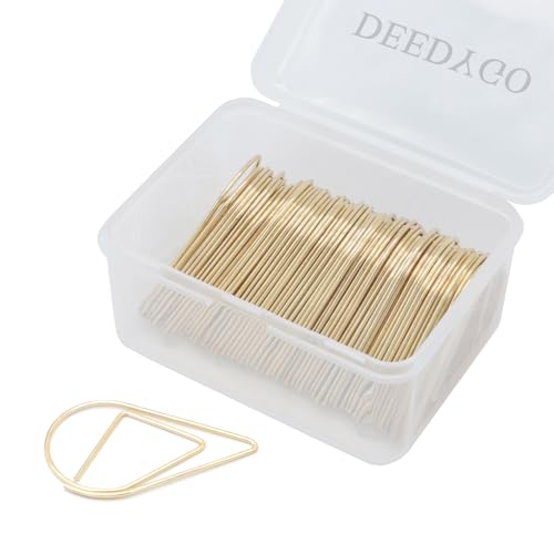 DEEDYGO 60 Stück goldene Büroklammern, tropfenförmig, groß, Edelstahl, tropfenförmig, Büroklammern für Büro, Schulbedarf, Hochzeitseinladungen, Scrapbooking, Lesezeichen, Kinder, Frauen, Planer (50 DEEDYGO 60 Stück goldene Büroklammern, tropfenförmig, groß, Edelstahl, tropfenförmig, Büroklammern für Büro, Schulbedarf, Hochzeitseinladungen, Scrapbooking, Lesezeichen, Kinder, Frauen, Planer (50 von DEEDYGO