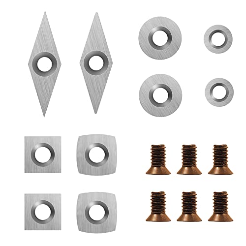 DEEFIINE Hartmetall Wendeschneidplatten Set fur DrehmeiBel, 10 Stück CNC Hartmetall Drechselwerkzeuge für Holz Drechselwerkzeug, Hartmetalleinsätze (Vierkant, Rund, Diamant) DEEFIINE Hartmetall Wendeschneidplatten Set fur DrehmeiBel, 10 Stück CNC Hartmetall Drechselwerkzeuge für Holz Drechselwerkzeug, Hartmetalleinsätze (Vierkant, Rund, Diamant) von DEEFIINE