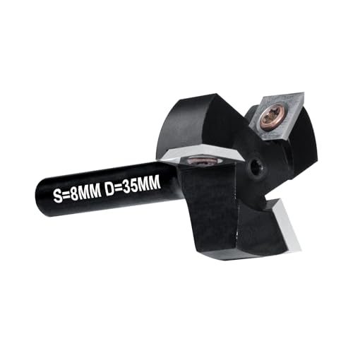 DEEFIINE Planfräser 8mm schaft für Holz Durchmesser 35mm mit 3 austauschbaren Hartmetallmessern beschichtet 11 x 11 mm fräser für oberfräse DEEFIINE Planfräser 8mm schaft für Holz Durchmesser 35mm mit 3 austauschbaren Hartmetallmessern beschichtet 11 x 11 mm fräser für oberfräse von DEEFIINE