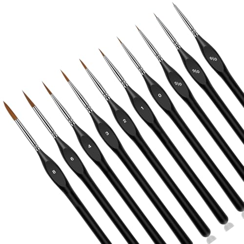 10Stück Feine Pinsel Set, Pinselset Malen, Acryl Pinsel Aquarell Modellbau Malpinsel für Acrylmalerei von DEEINN