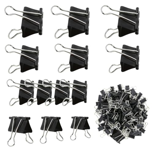 DEEINN Metal Foldbackklammern, Verschiedene Größen, 51mm, 41mm,32mm, 25mm, 19mm,15mm |,stabile und wiederverwendbare Metall Binder Clips, Schwarz 116 Stück DEEINN Metal Foldbackklammern, Verschiedene Größen, 51mm, 41mm,32mm, 25mm, 19mm,15mm |,stabile und wiederverwendbare Metall Binder Clips, Schwarz 116 Stück von DEEINN