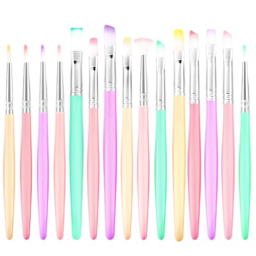 Kunst-Pinsel-Set, Bunte Pinsel, Verschiedene Größen für Künstler, Erwachsene, Kinder, Malerei Pinsel Set, Malerei Pinsel, Kunst Pinsel Pinsel für Aquarell, Öl, Gesicht, 15 Count Kunst-Pinsel-Set, Bunte Pinsel, Verschiedene Größen für Künstler, Erwachsene, Kinder, Malerei Pinsel Set, Malerei Pinsel, Kunst Pinsel Pinsel für Aquarell, Öl, Gesicht, 15 Count von DEEINN
