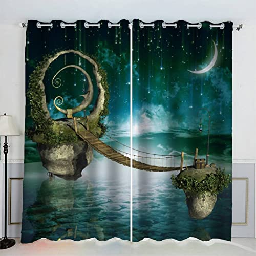 DEEMOL Gardinen Traum Vorhänge Ösen 2 Stück Magisches Märchen Vorhang Schlafzimmer Geräuschreduzierung 3D Drucken Luxus Hochwertig Abdunklungsvorhänge 220 x 215 cm BxH DEEMOL Gardinen Traum Vorhänge Ösen 2 Stück Magisches Märchen Vorhang Schlafzimmer Geräuschreduzierung 3D Drucken Luxus Hochwertig Abdunklungsvorhänge 220 x 215 cm BxH von DEEMOL