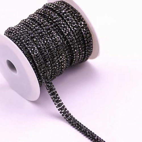 1/10 Yard, 3 Reihen Crystal AB Strass Cup Chain Gold Silber Basis mit Kralle Kleid Dekoration Trim Applikation Nähen auf Kleidersäcke-12 Black Diamond-10 Yard 1/10 Yard, 3 Reihen Crystal AB Strass Cup Chain Gold Silber Basis mit Kralle Kleid Dekoration Trim Applikation Nähen auf Kleidersäcke-12 Black Diamond-10 Yard von DEFRTG