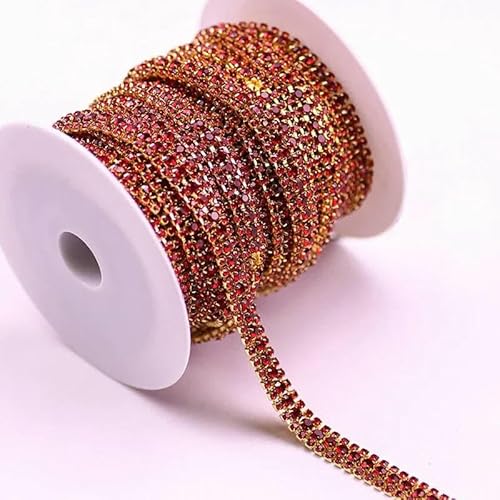 1/10 Yard, 3 Reihen Crystal AB Strass Cup Chain Gold Silber Basis mit Krallenkleid Dekoration Trim Applikation Nähen auf Kleidersäcke-01 Lt Siam-10 Yard 1/10 Yard, 3 Reihen Crystal AB Strass Cup Chain Gold Silber Basis mit Krallenkleid Dekoration Trim Applikation Nähen auf Kleidersäcke-01 Lt Siam-10 Yard von DEFRTG