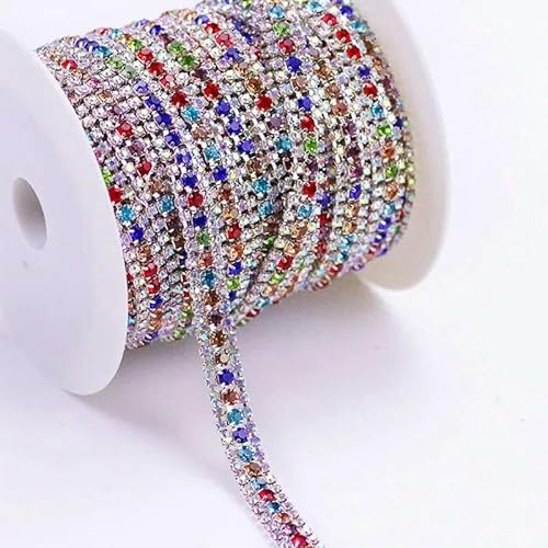 1/10 Yard, 3 Reihen Crystal AB Strass Cup Chain Gold Silber Basis mit Krallenkleid Dekoration Trim Applikation Nähen auf Kleidersäcke-20 Silber Mix-10 Yard 1/10 Yard, 3 Reihen Crystal AB Strass Cup Chain Gold Silber Basis mit Krallenkleid Dekoration Trim Applikation Nähen auf Kleidersäcke-20 Silber Mix-10 Yard von DEFRTG