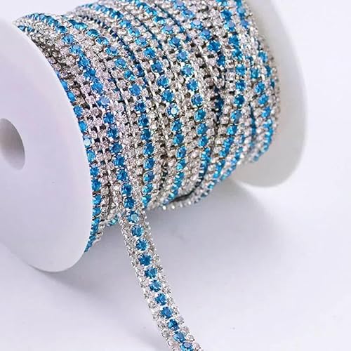 1/10 Yard, 3 Reihen Kristall AB Strass Cup Kette Gold Silber Basis mit Kralle Kleid Dekoration Trim Applikation Nähen auf Kleidersäcke-21 Weiß Aqua-10 Yard 1/10 Yard, 3 Reihen Kristall AB Strass Cup Kette Gold Silber Basis mit Kralle Kleid Dekoration Trim Applikation Nähen auf Kleidersäcke-21 Weiß Aqua-10 Yard von DEFRTG