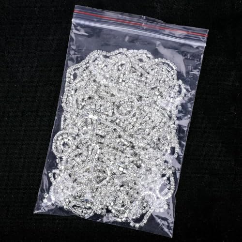 1/5 Yard SS6-SS18 (1,5 mm - 4,5 mm) Silber/Gold Rot Basis Kristall Strass Kette Nähen Glas Strass Cup Kette-Splitter Kristall-SS14 (3,5 mm)-1 Yard Pack von DEFRTG