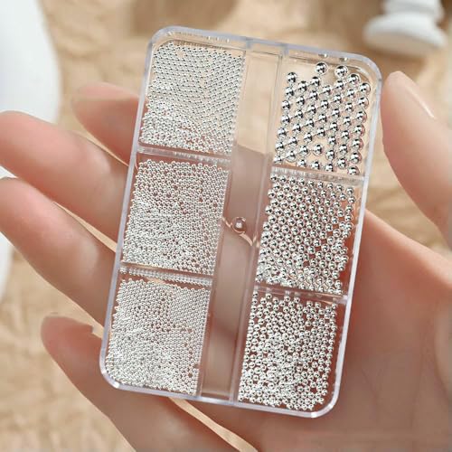 1 Flasche Caviar Nail Art Perlen Strasssteine Mehrfarbig Mini Runde Kugelform Nagel Kristall Glasperlen für 3D Nageldekorationen #P-ZB71-1 1 Flasche Caviar Nail Art Perlen Strasssteine Mehrfarbig Mini Runde Kugelform Nagel Kristall Glasperlen für 3D Nageldekorationen #P-ZB71-1 von DEFRTG