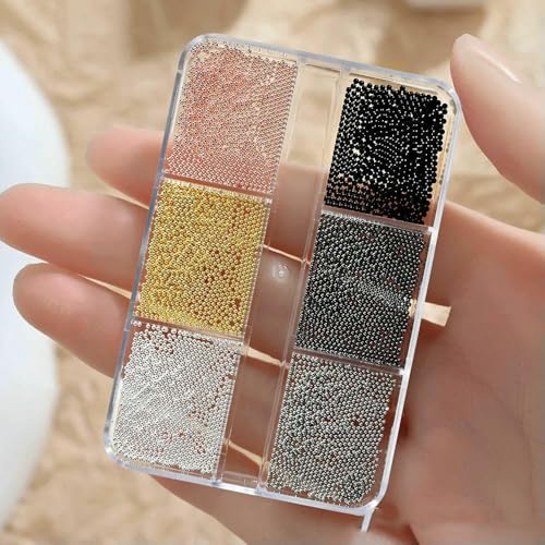 1 Flasche Caviar Nail Art Perlen Strasssteine Mehrfarbig Mini Runde Kugelform Nagel Kristall Glasperlen für 3D Nageldekorationen #P-ZB71-4 1 Flasche Caviar Nail Art Perlen Strasssteine Mehrfarbig Mini Runde Kugelform Nagel Kristall Glasperlen für 3D Nageldekorationen #P-ZB71-4 von DEFRTG