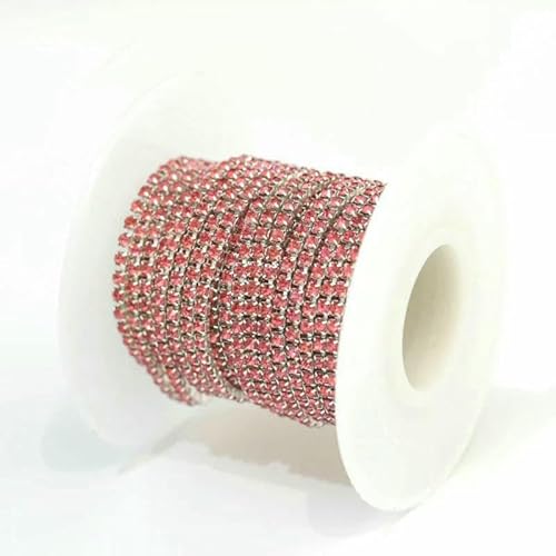 1 Meter/Stück Glaskristall-Strasskette, silberne Basis, dichte Kralle, Glas-Strassbesatz, DIY-Kleidungsstück, Nähen, Kleidungszubehör, rosarot, SS10, 2,8 mm 1 Meter/Stück Glaskristall-Strasskette, silberne Basis, dichte Kralle, Glas-Strassbesatz, DIY-Kleidungsstück, Nähen, Kleidungszubehör, rosarot, SS10, 2,8 mm von DEFRTG