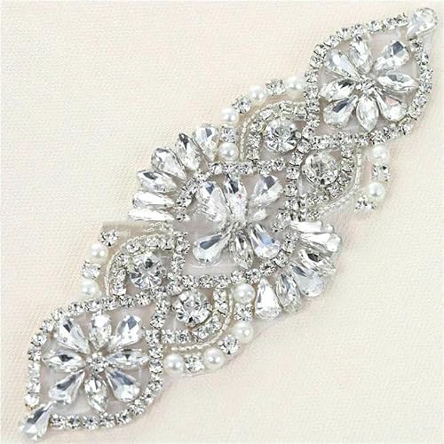 1 PC AB Splitter Kristall Strass Applikation Schweißen Blumen Patch Aufnäher auf Brautkleid Ärmel Zubehör Strass Applikation-FA-1056 Silber 1 PC AB Splitter Kristall Strass Applikation Schweißen Blumen Patch Aufnäher auf Brautkleid Ärmel Zubehör Strass Applikation-FA-1056 Silber von DEFRTG
