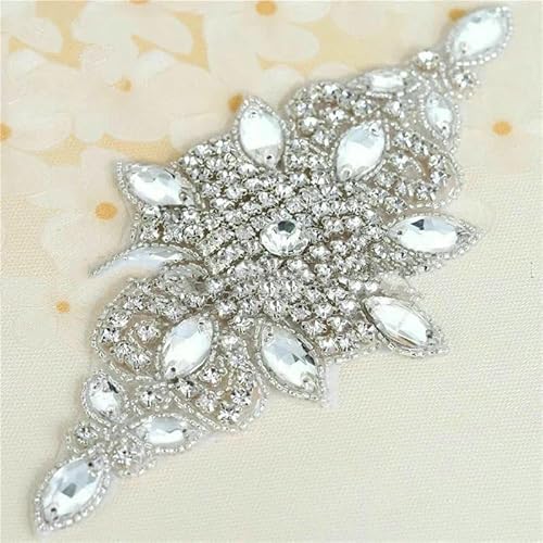1 PC AB Splitter Kristall Strass Applikation Schweißen Blumen Patch Aufnäher auf Brautkleid Ärmel Zubehör Strass Applikation-FA-1080 Silber 1 PC AB Splitter Kristall Strass Applikation Schweißen Blumen Patch Aufnäher auf Brautkleid Ärmel Zubehör Strass Applikation-FA-1080 Silber von DEFRTG