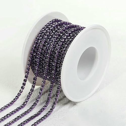 1 Yard, 10 Farben, Krallen-Strass SS6 SS8, Kristallquaste, DIY-Kleidung, Ohrring-Zubehör, Perlen, Diamant-Strasskette, Violett, SS6, 2 mm, 10 Yard 1 Yard, 10 Farben, Krallen-Strass SS6 SS8, Kristallquaste, DIY-Kleidung, Ohrring-Zubehör, Perlen, Diamant-Strasskette, Violett, SS6, 2 mm, 10 Yard von DEFRTG