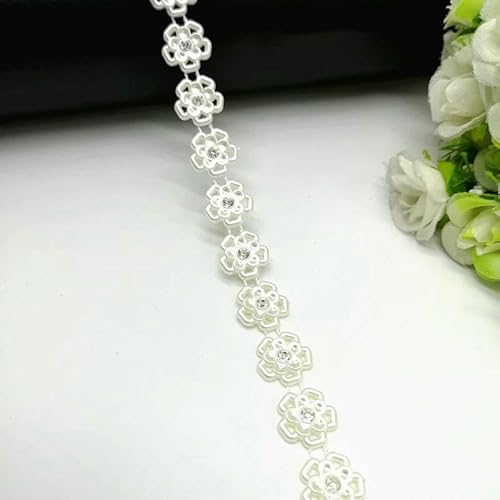 1 Yard Strass Kette Perle Kristall Kette Nähen auf Borten Hochzeit Kleid Kostüm Applikation #ZL01-25-03 von DEFRTG