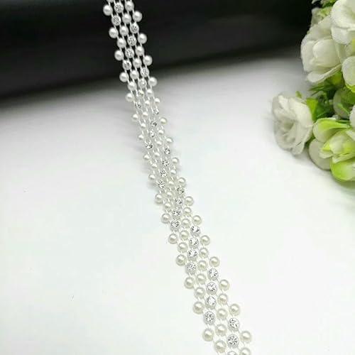 1 Yard Strass Kette Perle Kristall Kette Nähen auf Borten Hochzeit Kleid Kostüm Applikation #ZL01-25-10 1 Yard Strass Kette Perle Kristall Kette Nähen auf Borten Hochzeit Kleid Kostüm Applikation #ZL01-25-10 von DEFRTG