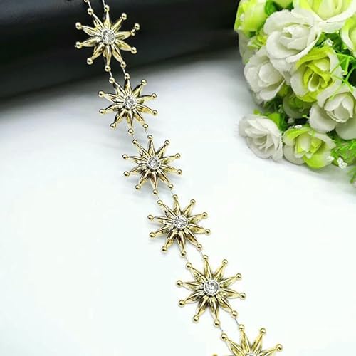 1 Yard Strass Kette Perle Kristall Kette Nähen auf Borten Hochzeit Kleid Kostüm Applikation #ZL01-25-16 von DEFRTG