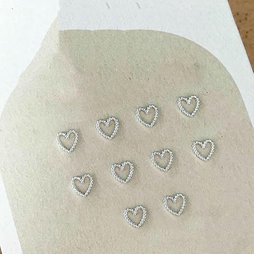 10 Stück 3D-Luxuslegierung Bowknot Love Nails Art Charms Dekorationen Metall Silber Schleifen geformt Schmuck DIY Maniküre Designs Zubehör-61980-1 von DEFRTG